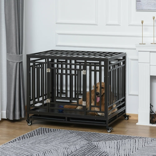 PawHut TitanCage™ Heavy-Duty Dog Crate with Removable Tray (45")