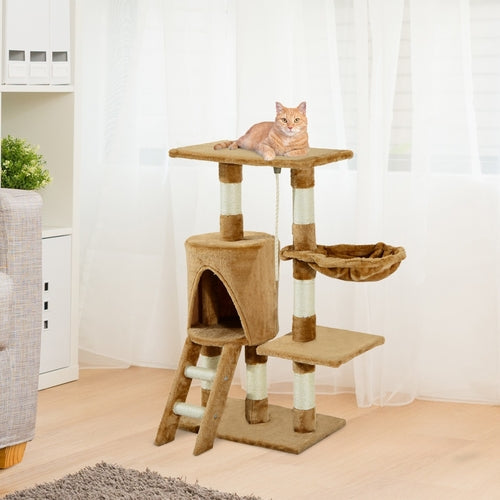 PawHut KittyPalace™ Cat Tree & Scratching Tower (37.8")