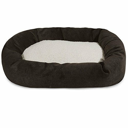 MajesticPet CozyCloud Sherpa Donut Pet Bed – Storm Gray (25")